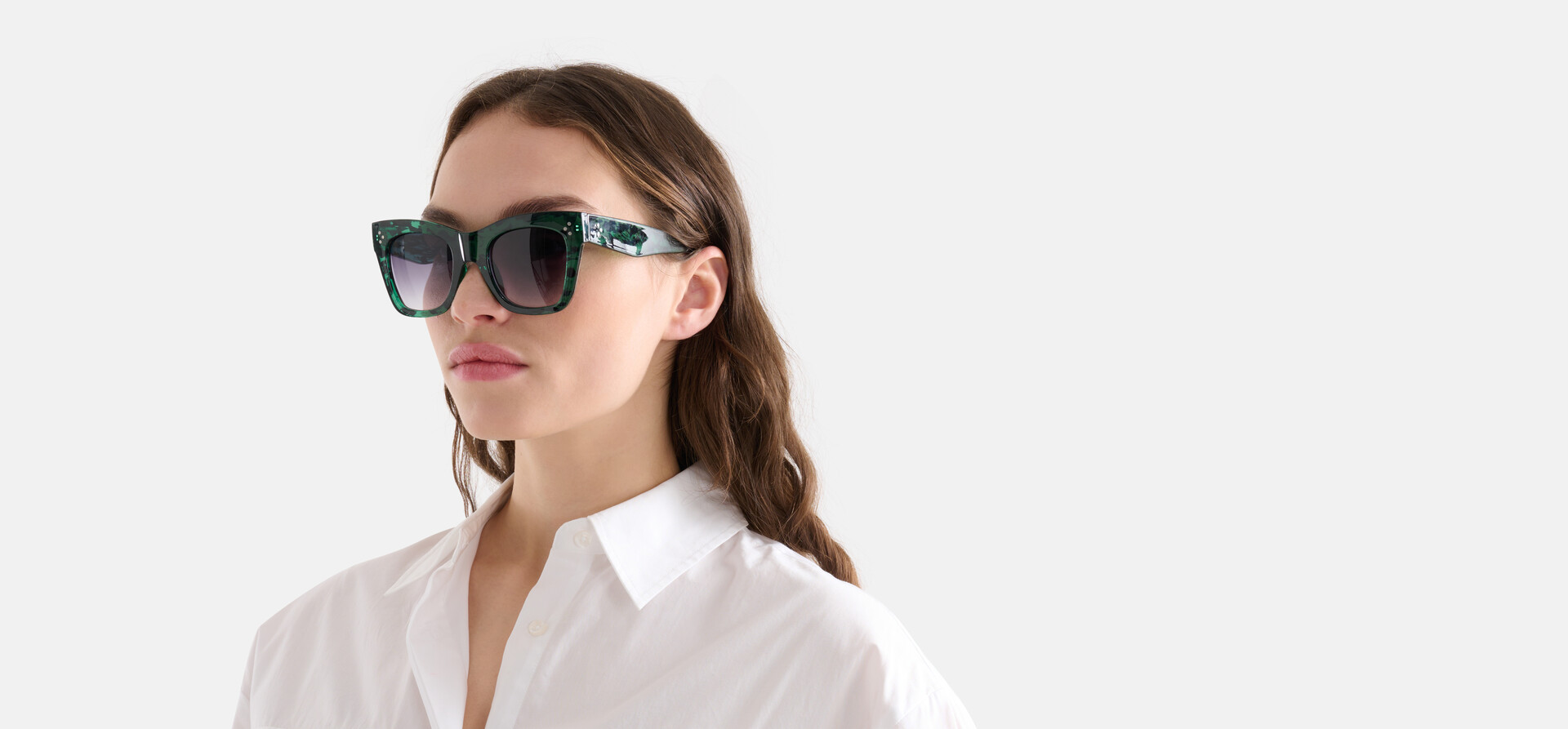Grote Cateye Zonnebril Groen SHOEBY ACCESSOIRES