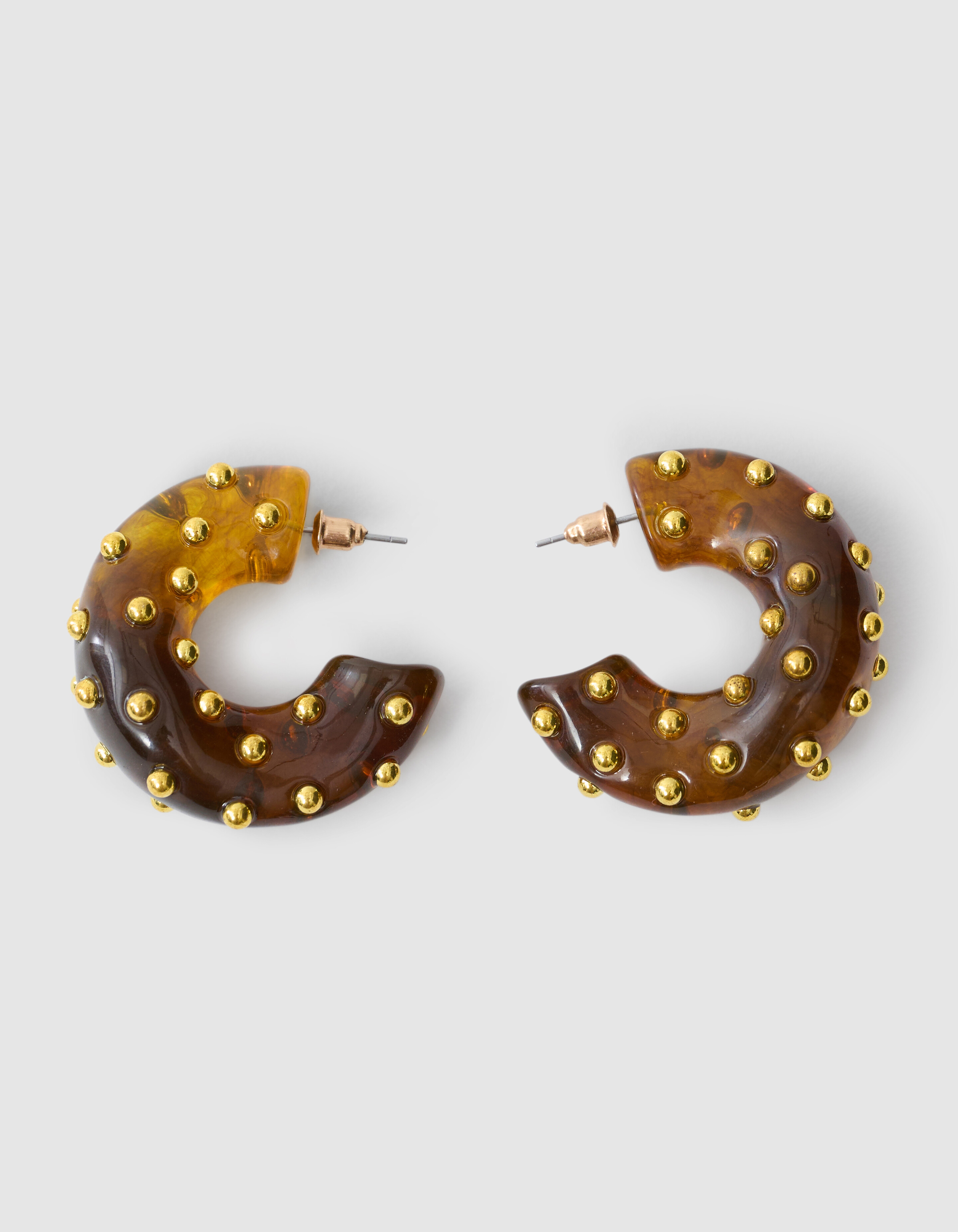 Studded Hoops Oorbellen Bruin SHOEBY ACCESSOIRES