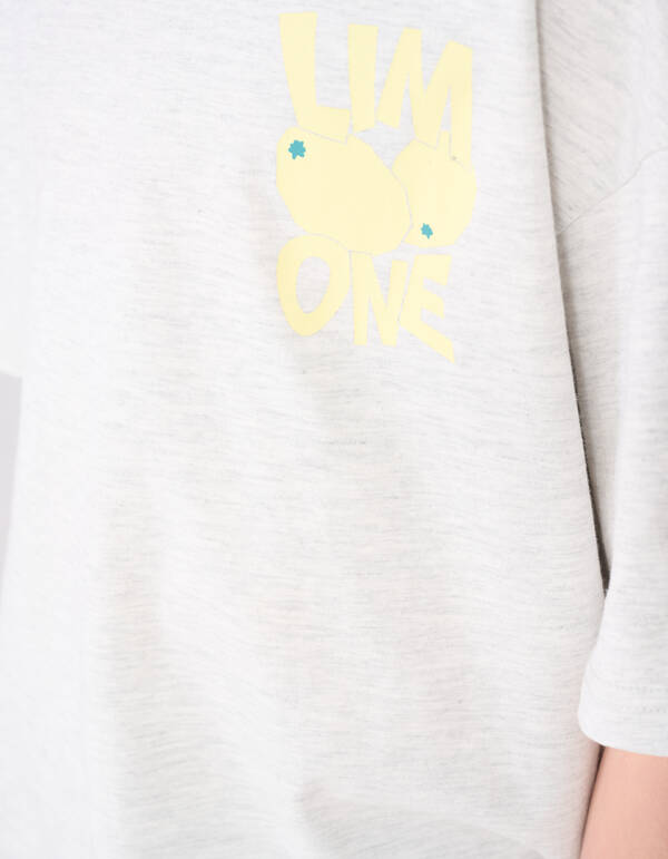 Citrus Artwork T-shirt Lichtgrijs SHOEBY BOYS