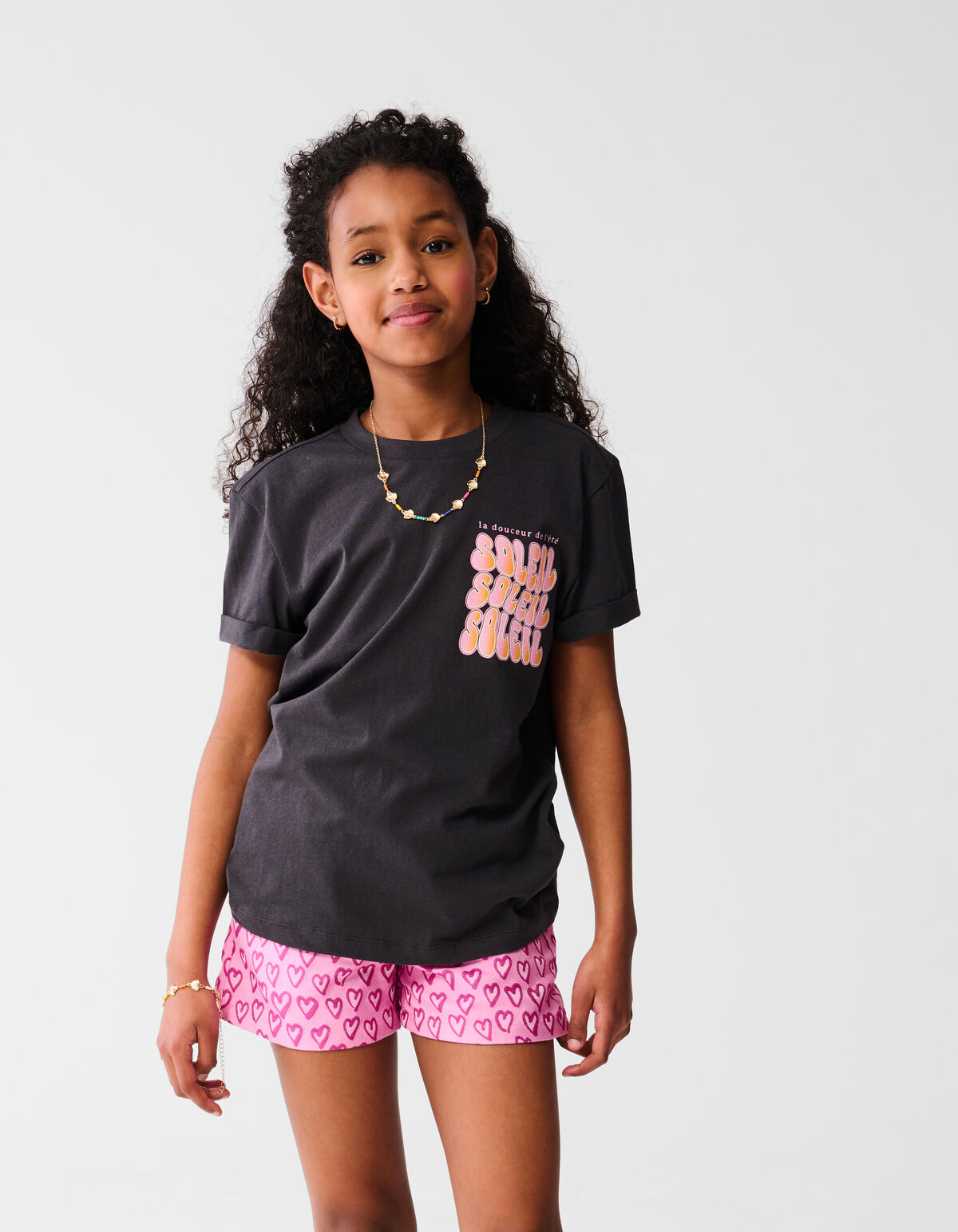 Soleil Artwork T-shirt Donkergrijs SHOEBY GIRLS