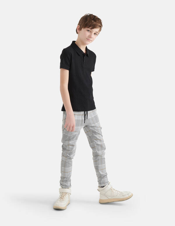Blok Structuur Polo Zwart SHOEBY BOYS