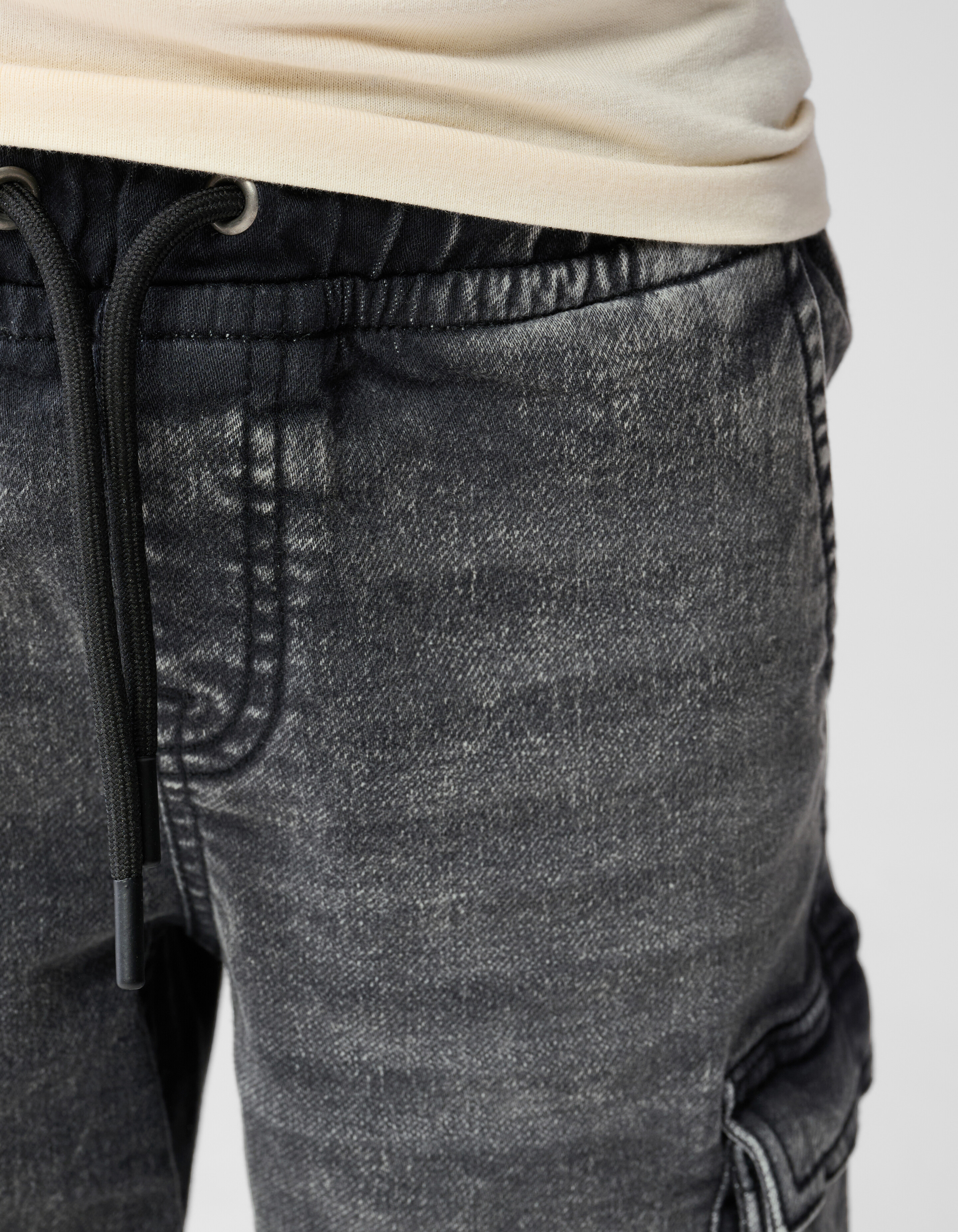 Denim Cargo Short Donkergrijs SHOEBY BOYS