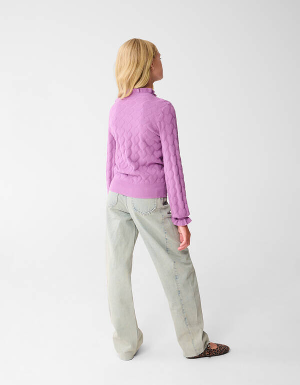 Heart Knit Top Paars SHOEBY GIRLS