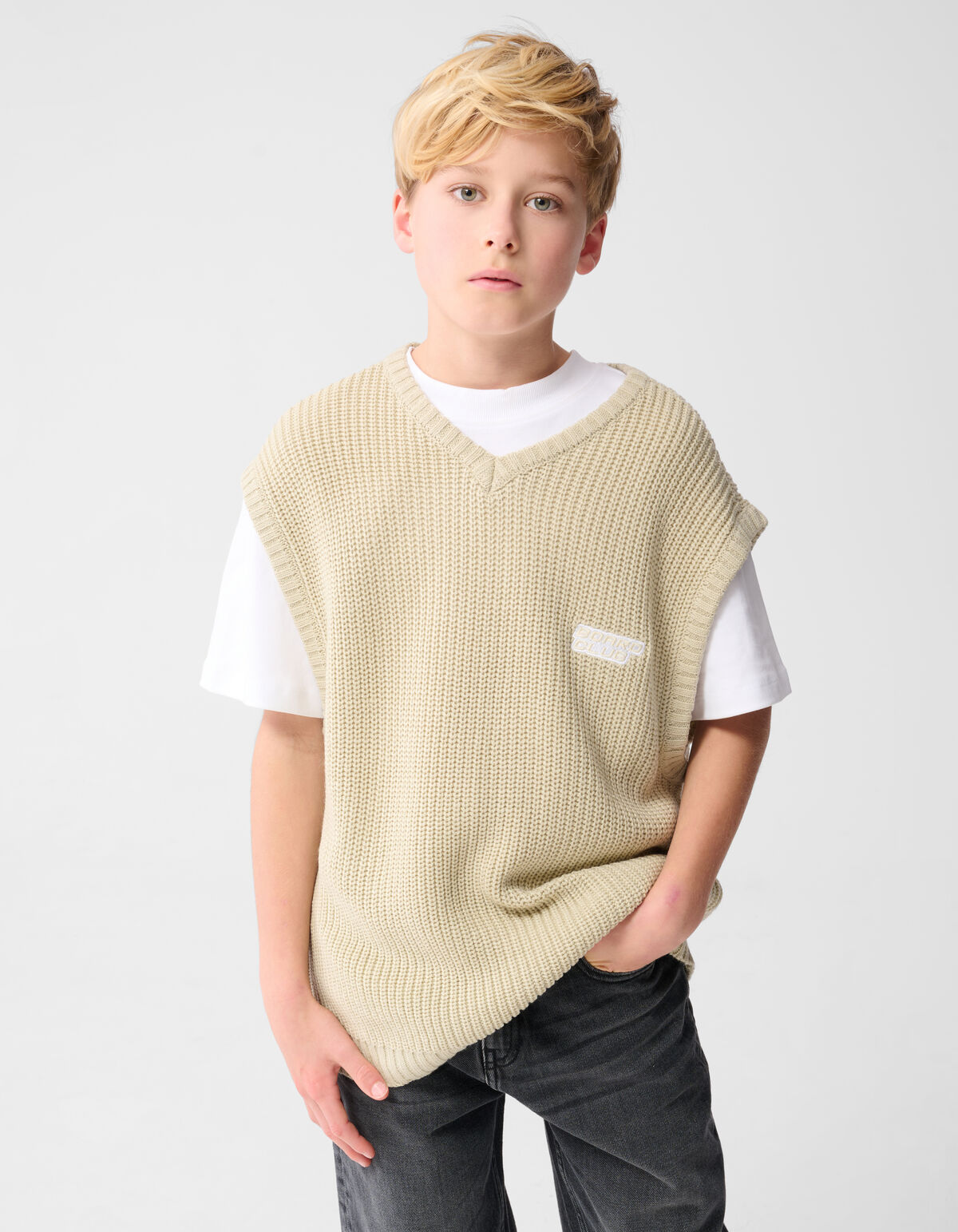 Gebreide Spencer Beige SHOEBY BOYS