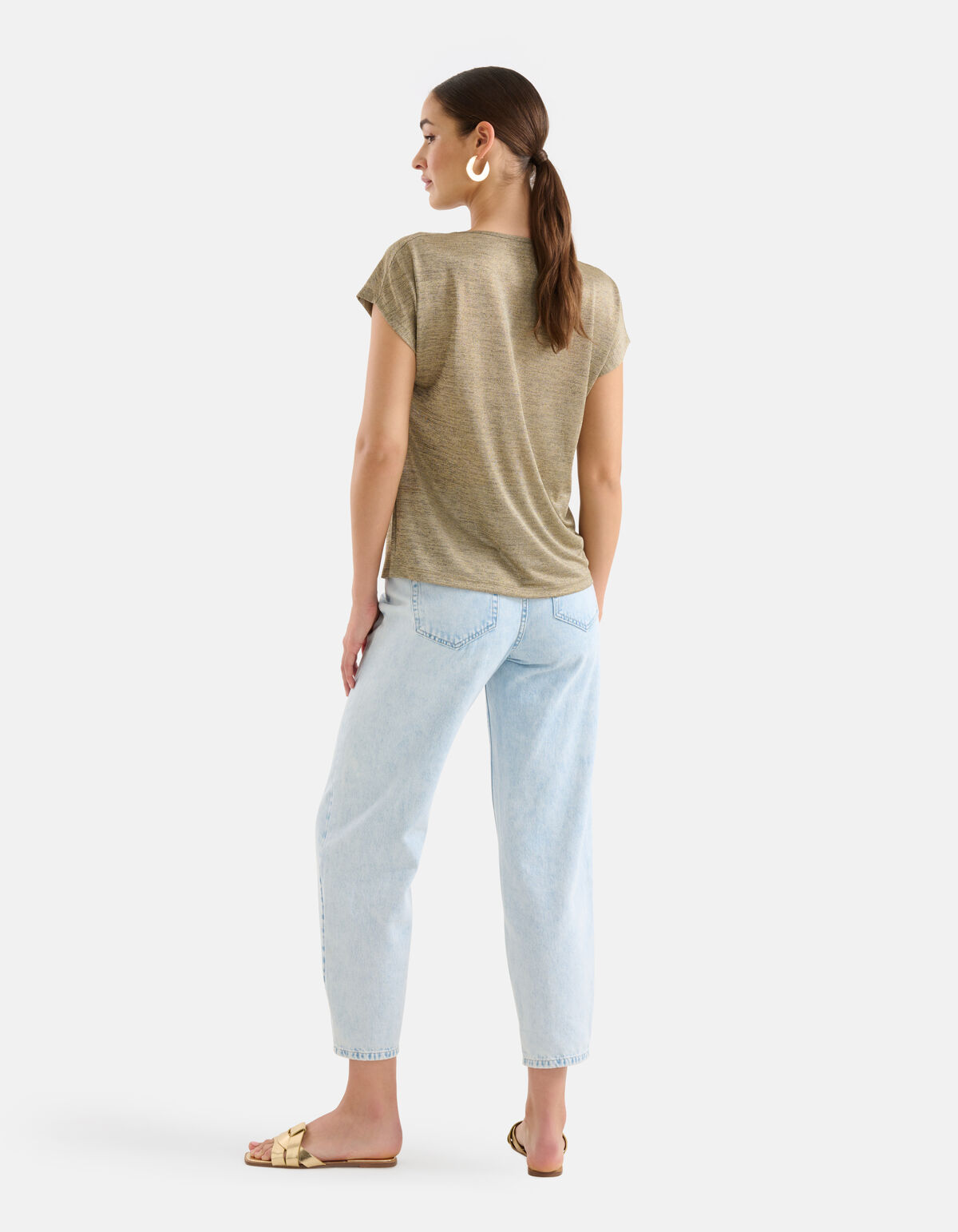 Gedrapeerde Glitter Top Goud SHOEBY WOMEN