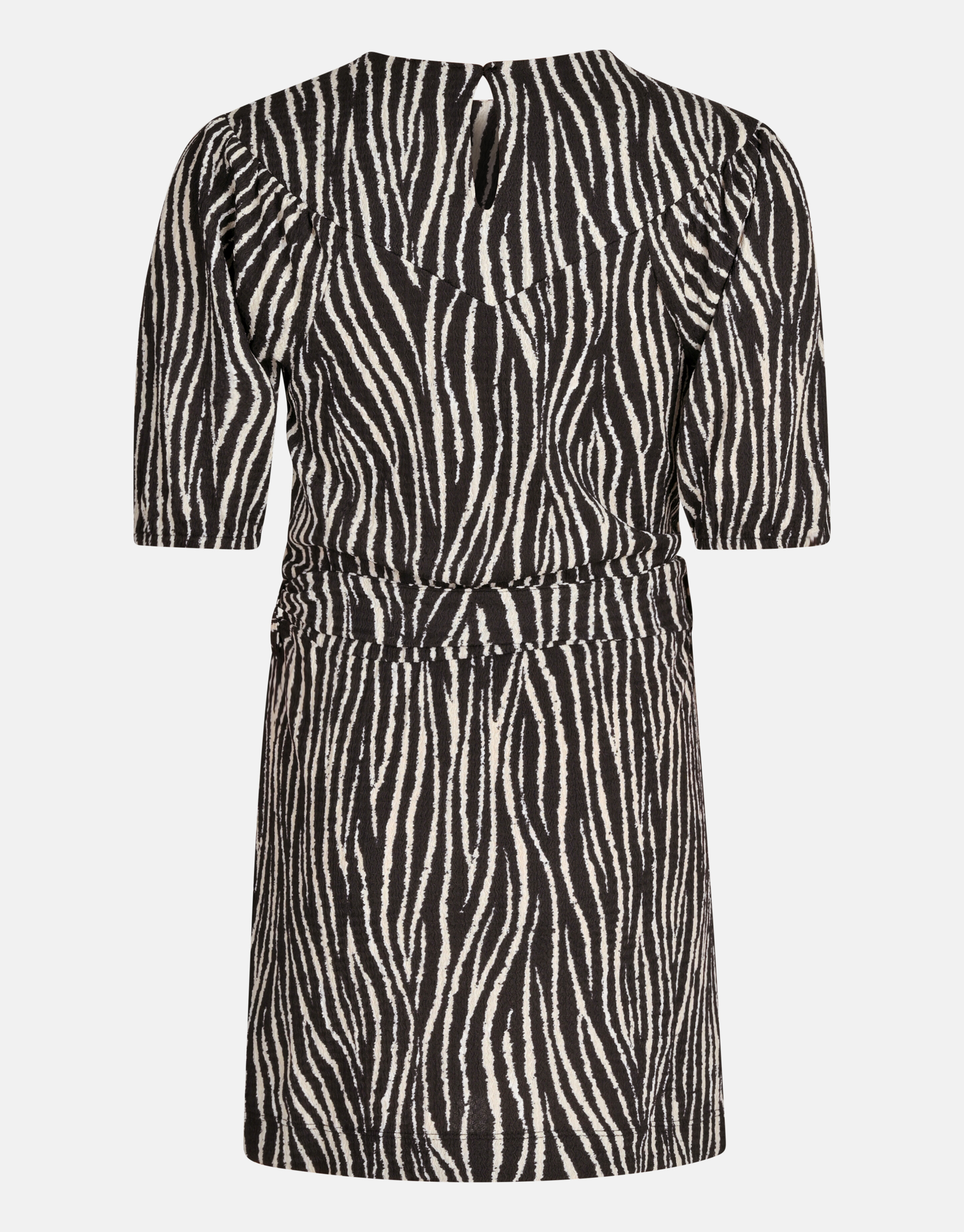 Zebra Crinkle Jurk Zwart/Wit SHOEBY GIRLS