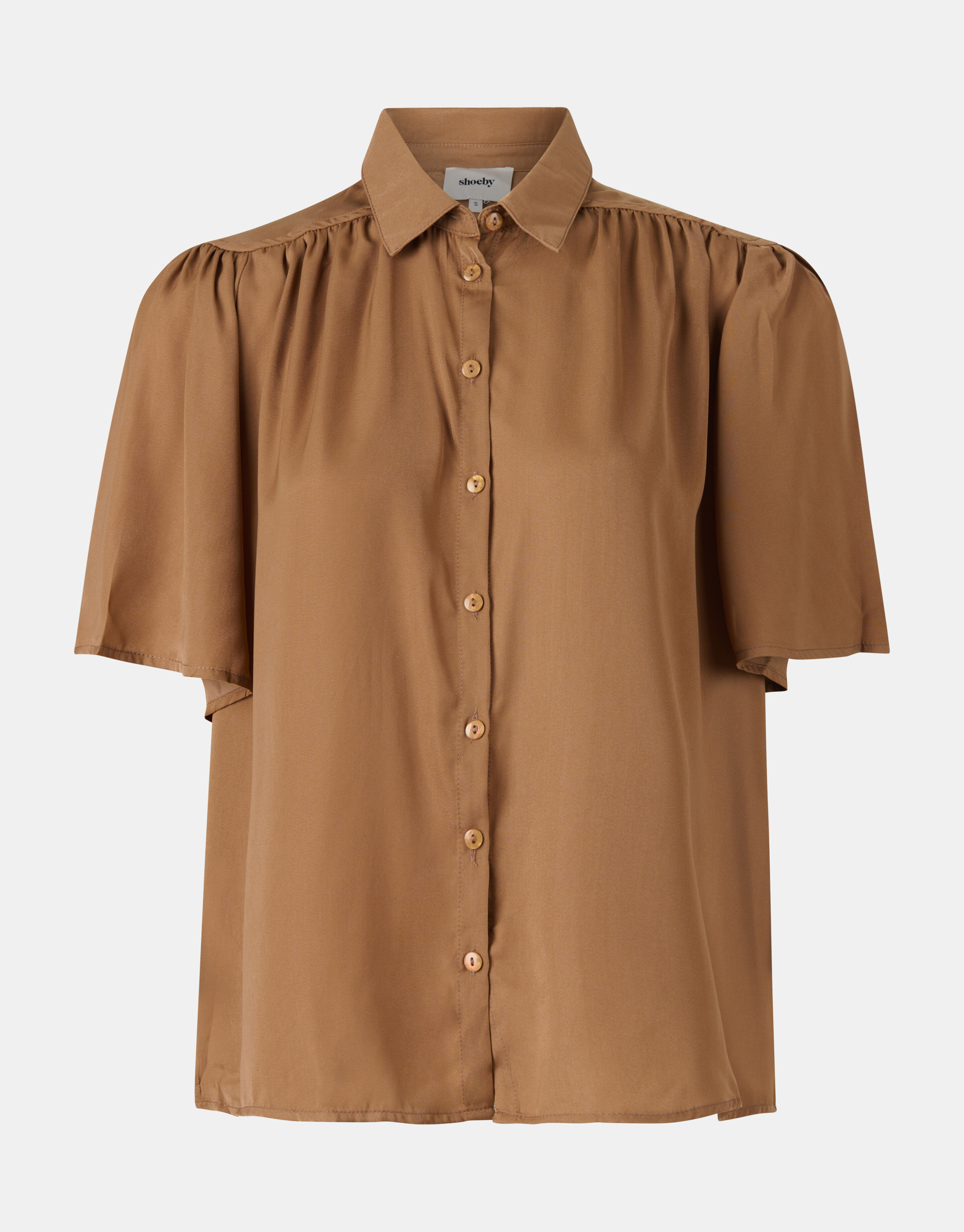 Oversized Satijnen Blouse Bruin SHOEBY WOMEN