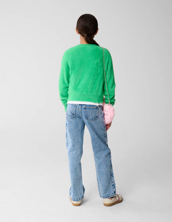 Harig Strass Vest Groen SHOEBY GIRLS