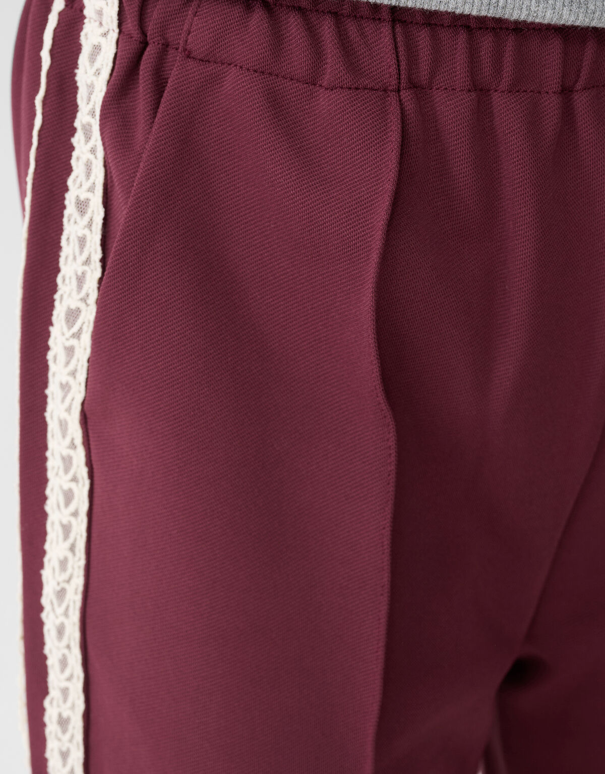 Sporty Wide Leg Broek Donkerrood SHOEBY GIRLS