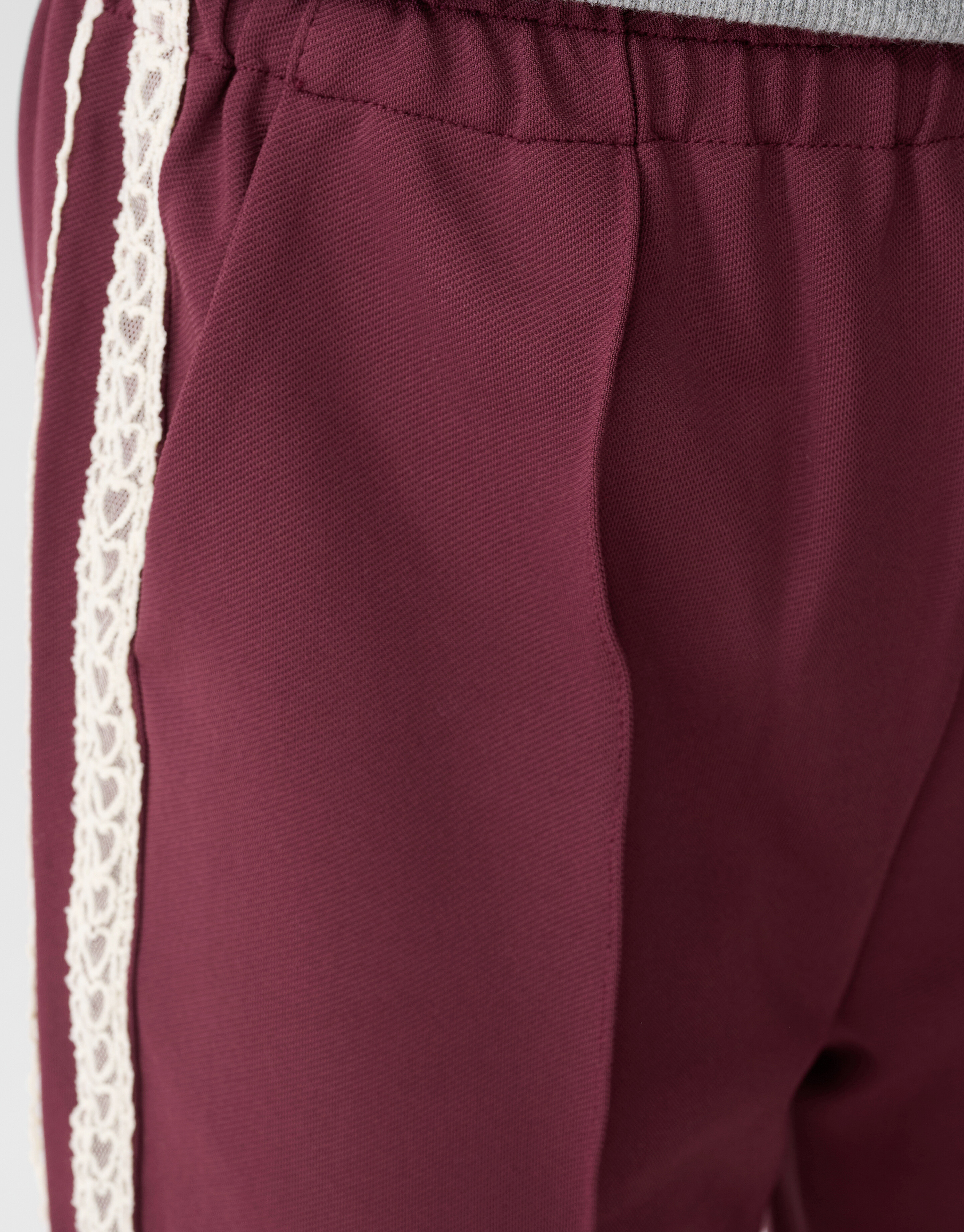 Sporty Wide Leg Broek Donkerrood SHOEBY GIRLS