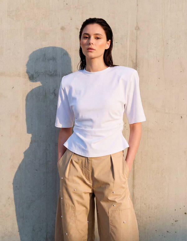 Waisted T-shirt Wit SHOEBY WOMEN