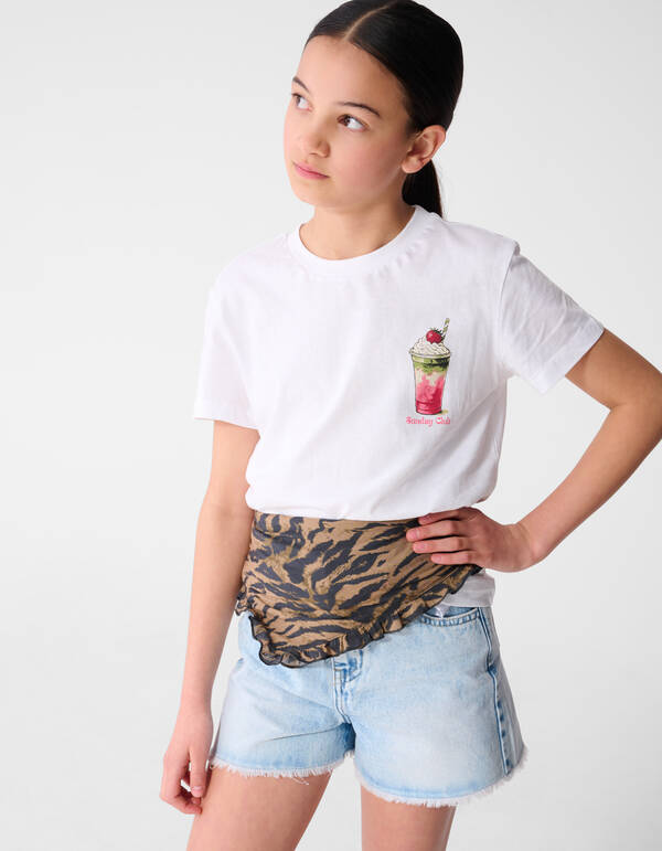 Matcha Artwork T-shirt Wit SHOEBY GIRLS