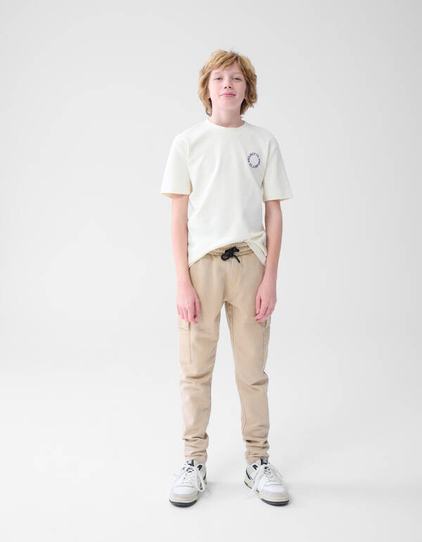 Washed Cargo Broek Gebroken Wit SHOEBY BOYS
