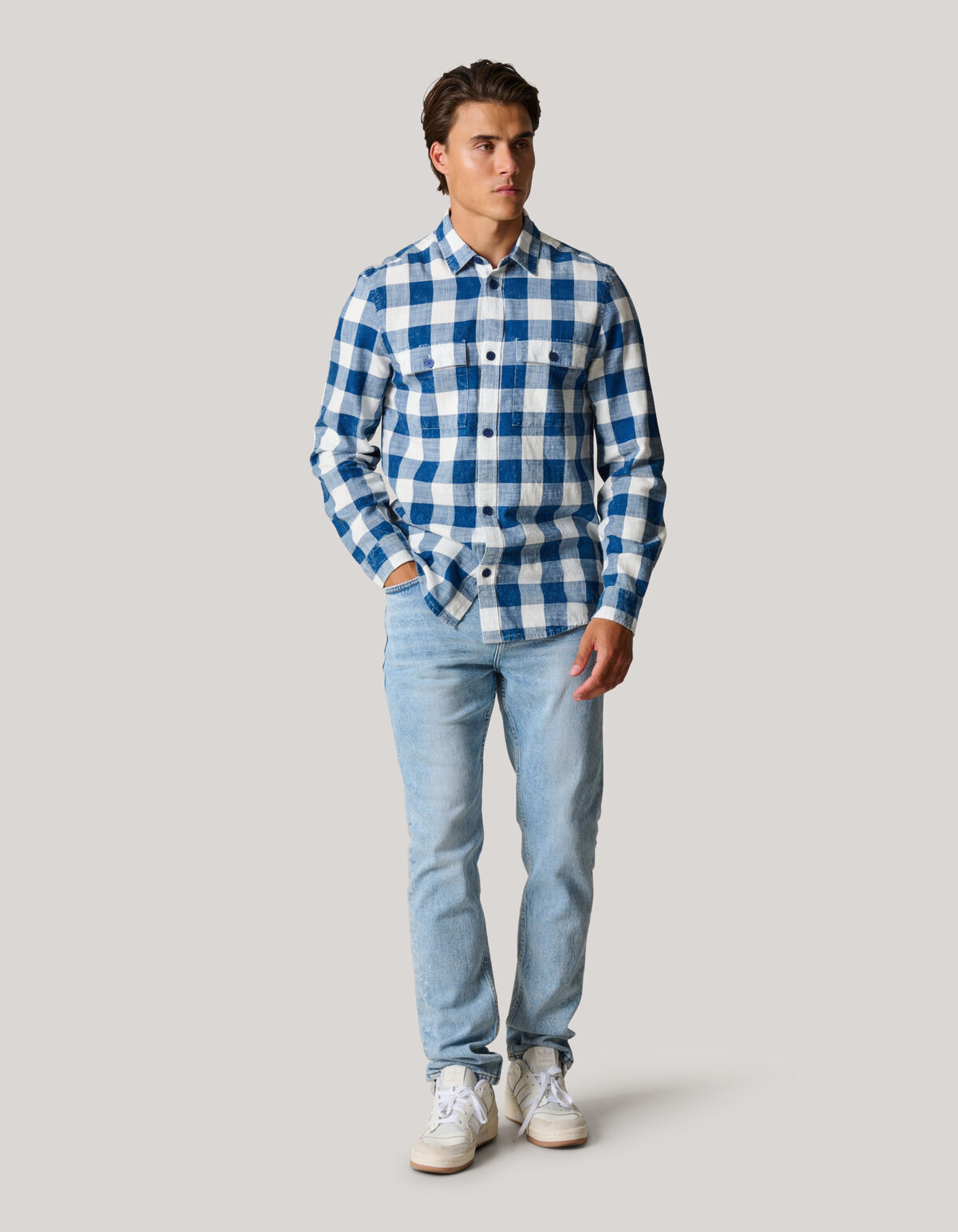 Ruiten Overhemd Blauw SHOEBY MEN