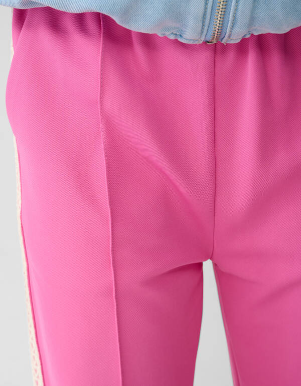 Sporty Wide Leg Broek Roze SHOEBY GIRLS