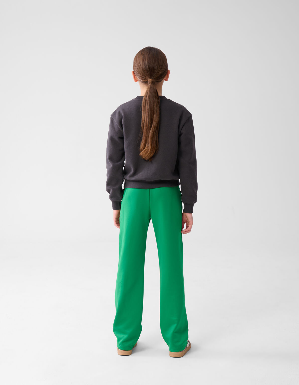 Wide Leg Fit Broek Groen SHOEBY GIRLS