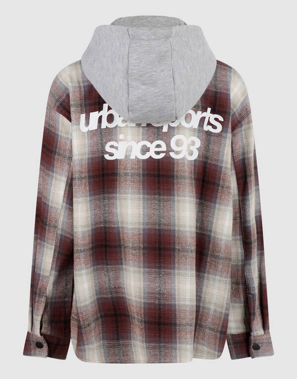 Hooded Check Overhemd Bruin SHOEBY BOYS