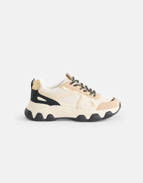 Colorblock Sneaker Beige SHOEBY SHOES