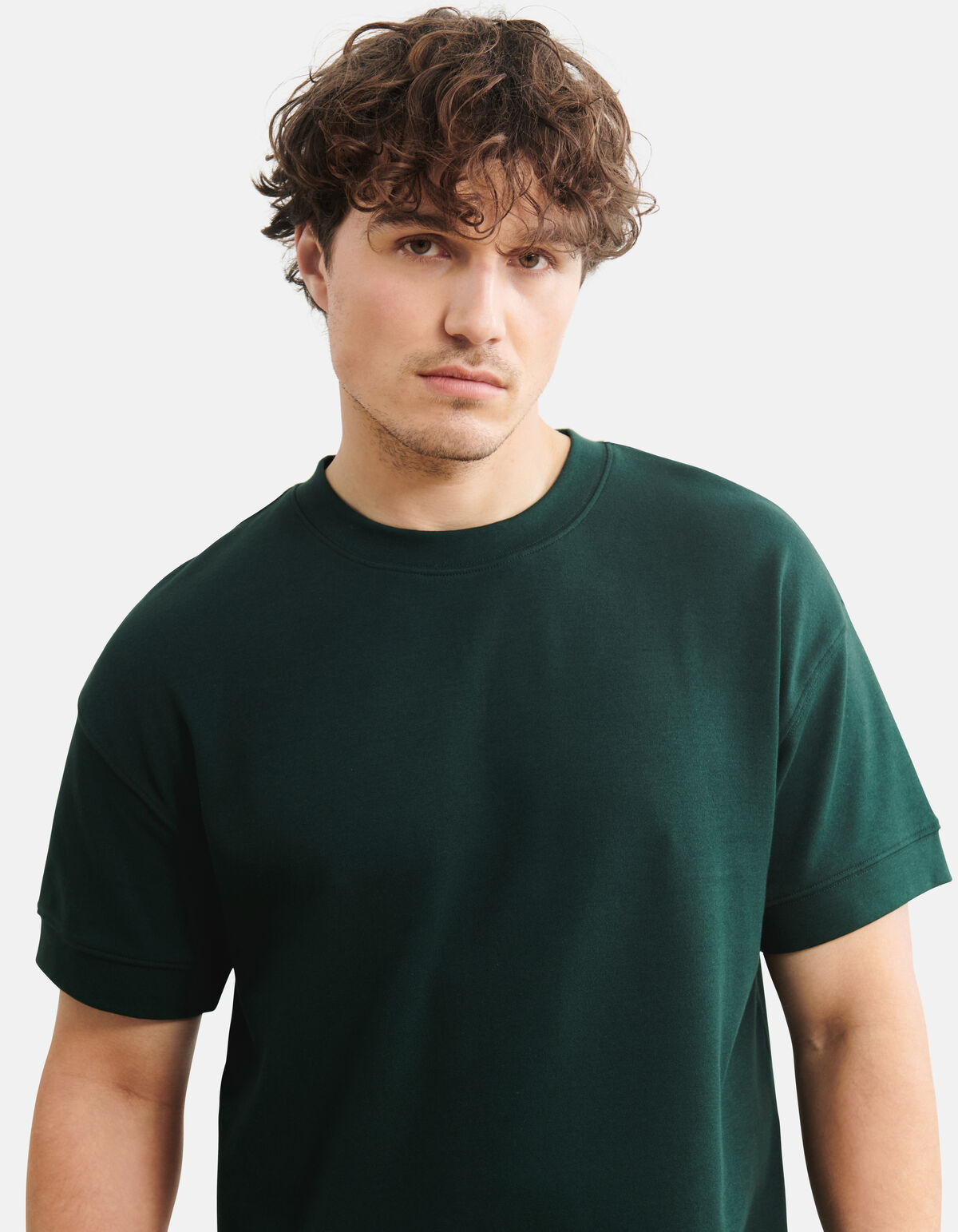 Relaxed Fit T-shirt Donkergroen SHOEBY MEN