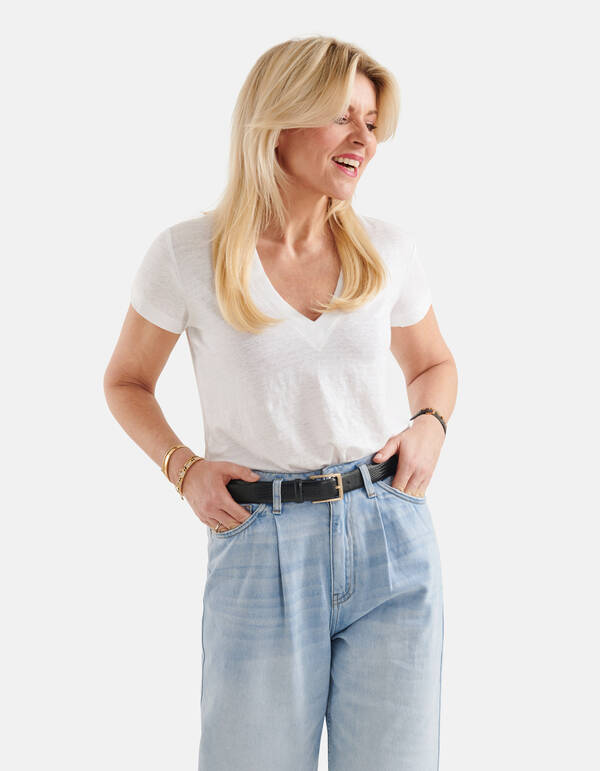 Linnen T-shirt Wit By Lonneke SHOEBY WOMEN