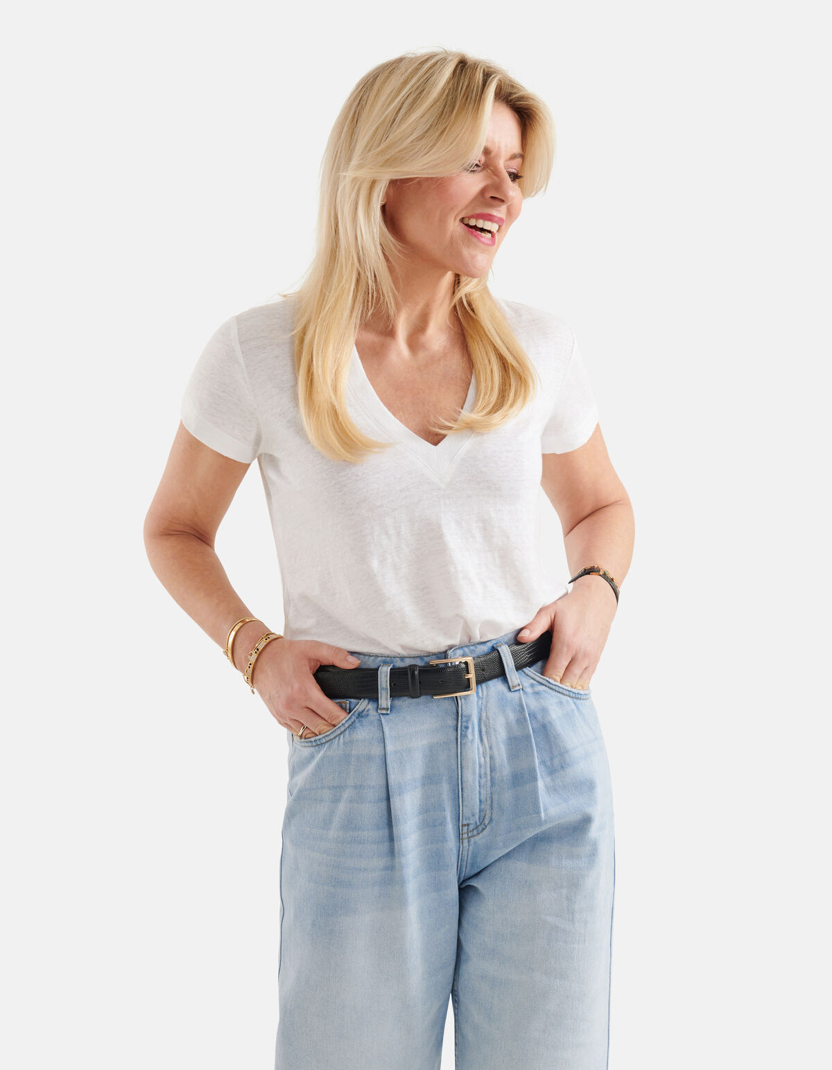 Linnen T-shirt Wit SHOEBY WOMEN