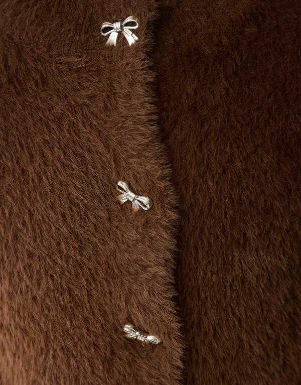 Harig Strik Vest Bruin SHOEBY GIRLS