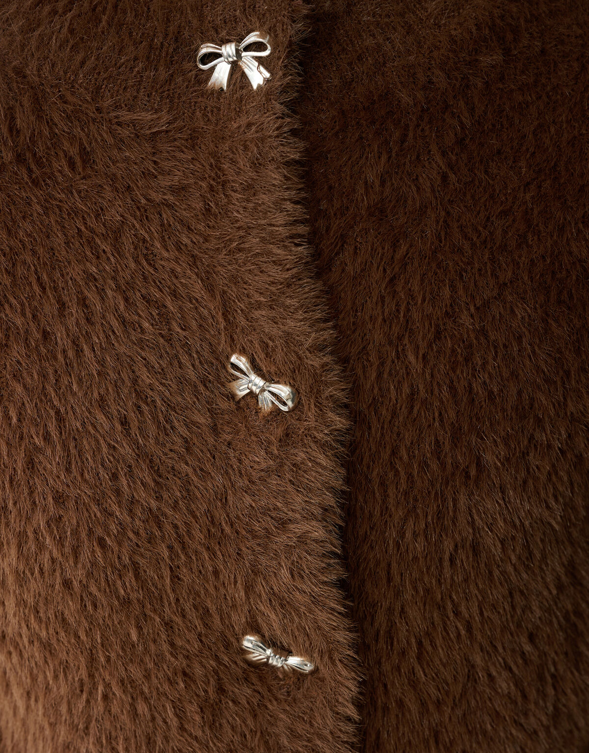 Harig Strik Vest Bruin SHOEBY GIRLS