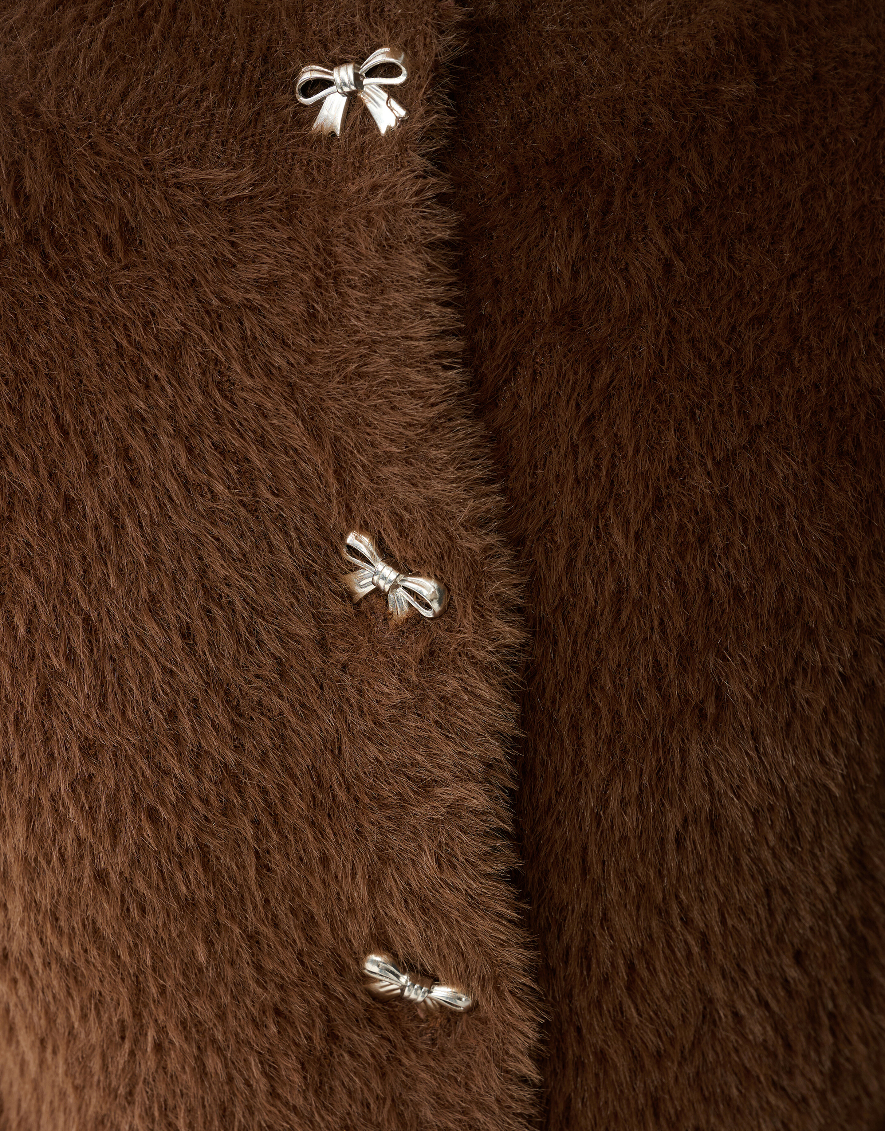 Harig Strik Vest Bruin SHOEBY GIRLS