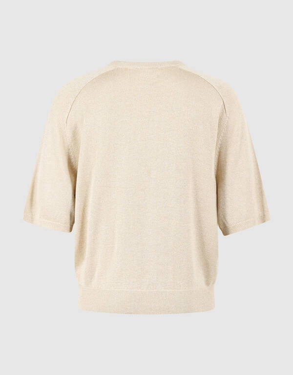 Short Sleeve Glitter Trui Zand SHOEBY WOMEN