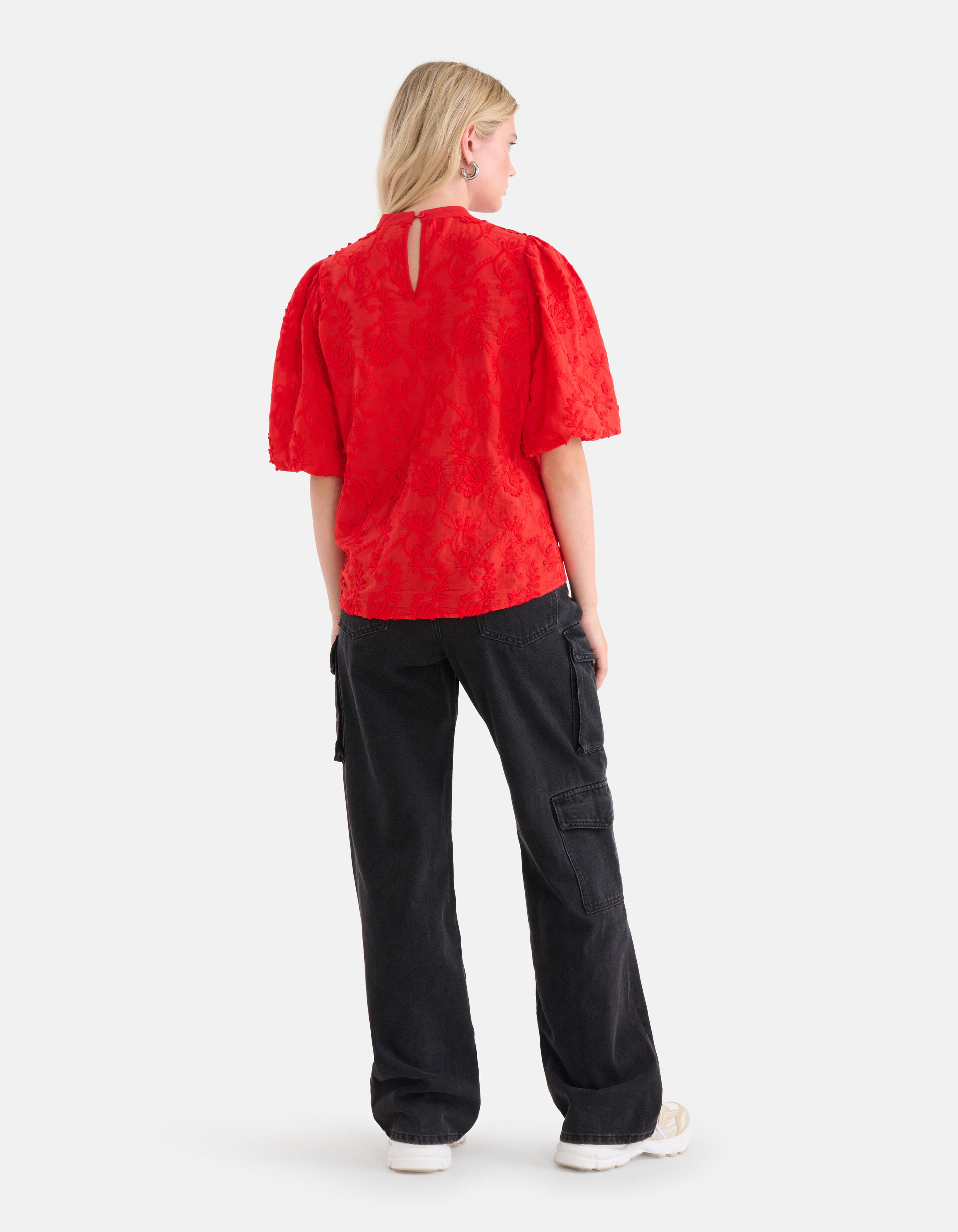 Embroidery Top Rood SHOEBY WOMEN