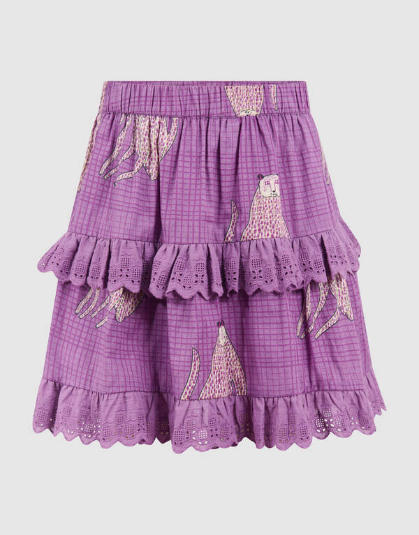 Tiger Ruffle Rok Paars SHOEBY GIRLS