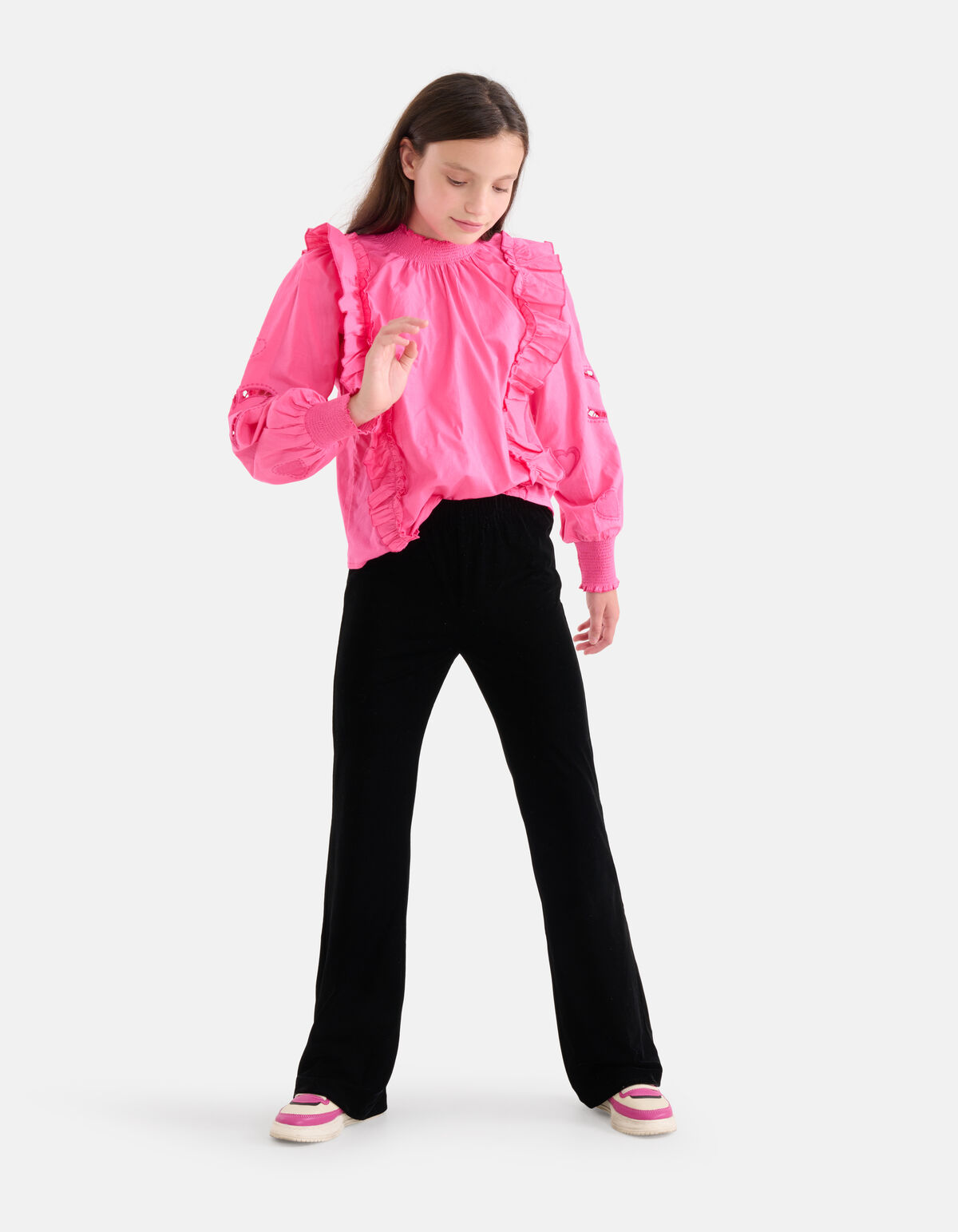 Velvet Flared Broek Zwart SHOEBY GIRLS