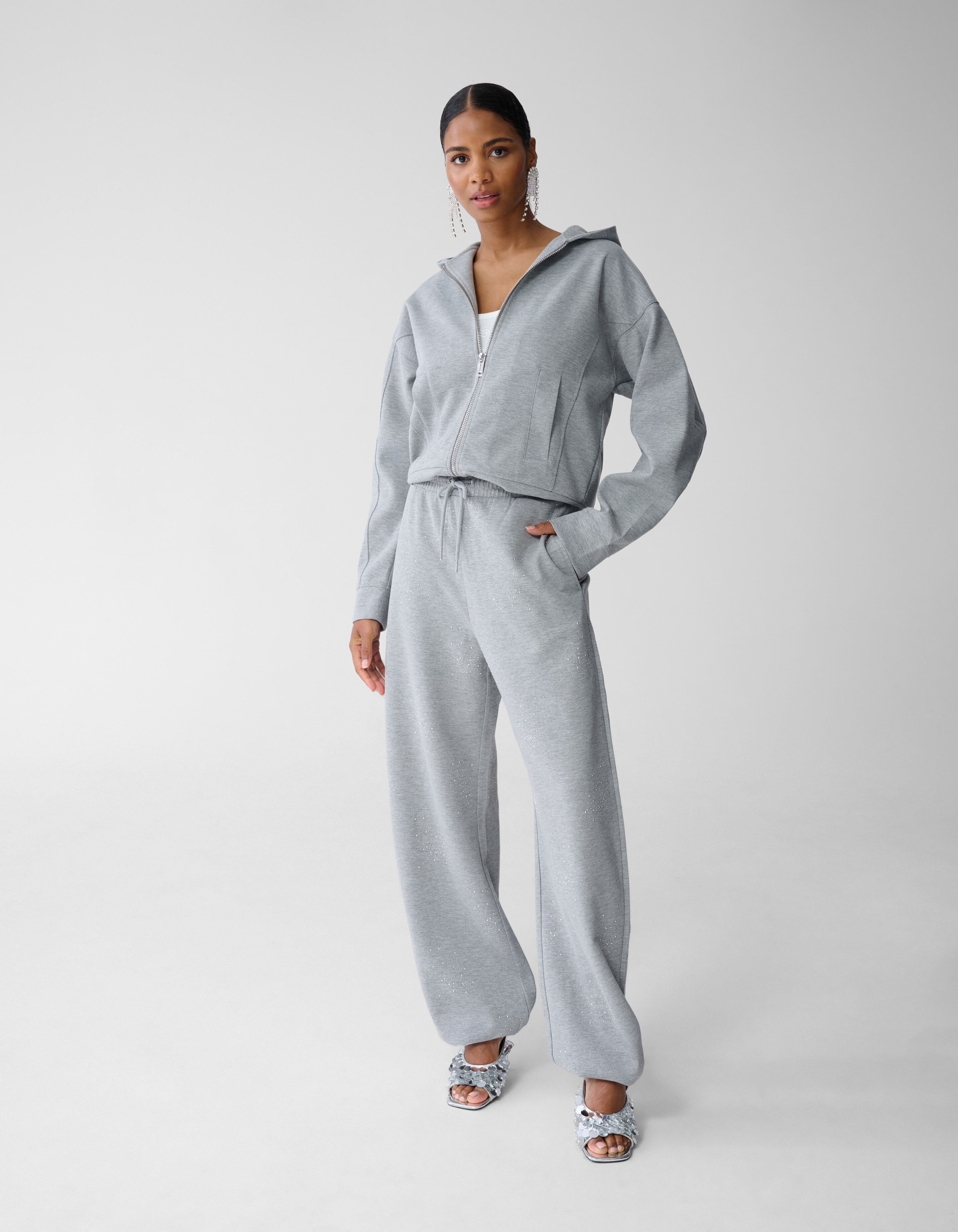 Strass Jogger Broek Lichtgrijs SHOEBY WOMEN