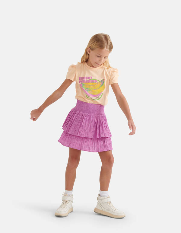 Pofmouwen T-shirt Lichtoranje SHOEBY GIRLS