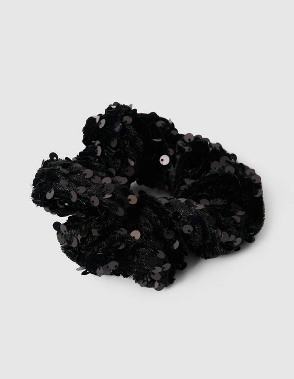 Sequin Scrunchie Zwart SHOEBY ACCESSOIRES