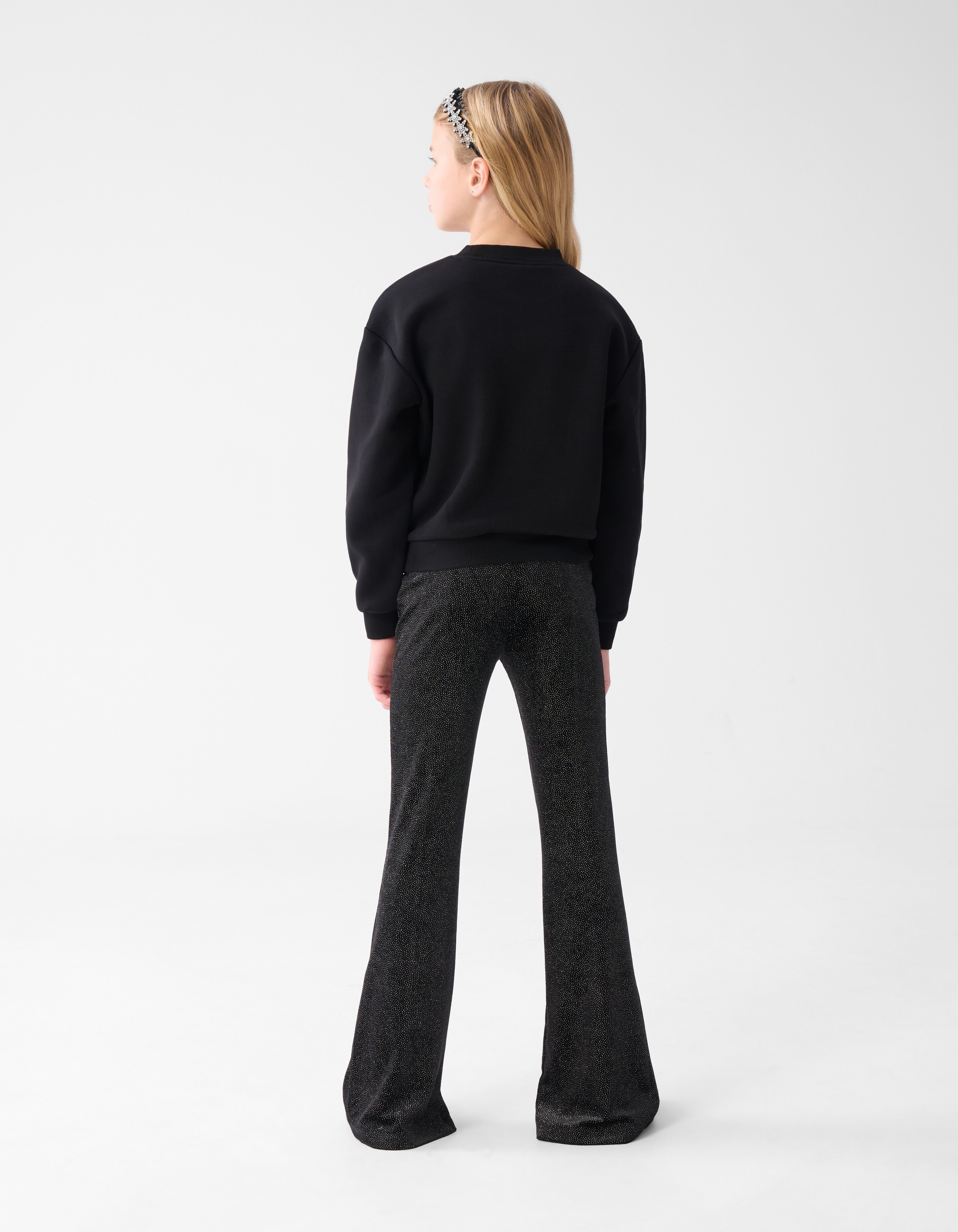 Glitter Split Flared Legging Zwart SHOEBY GIRLS