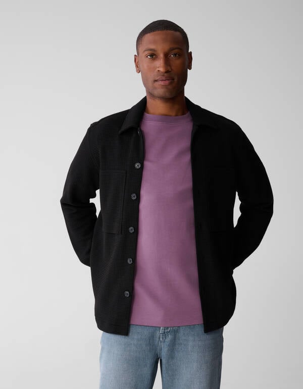 Waffle Overshirt Zwart SHOEBY MEN