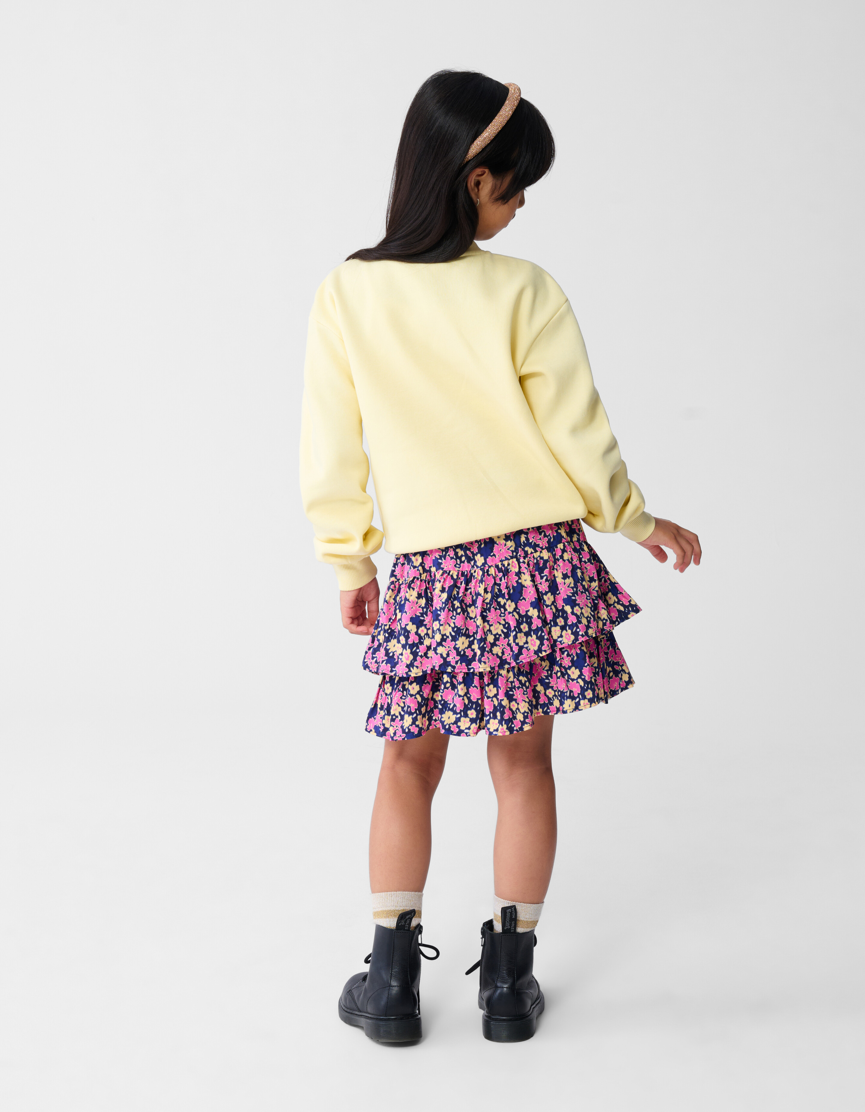 Flower Mini Rok Donkerblauw/Roze SHOEBY GIRLS