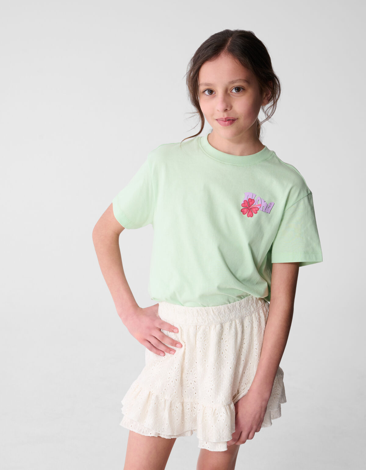 Aloha Artwork T-shirt Lichtgroen SHOEBY GIRLS