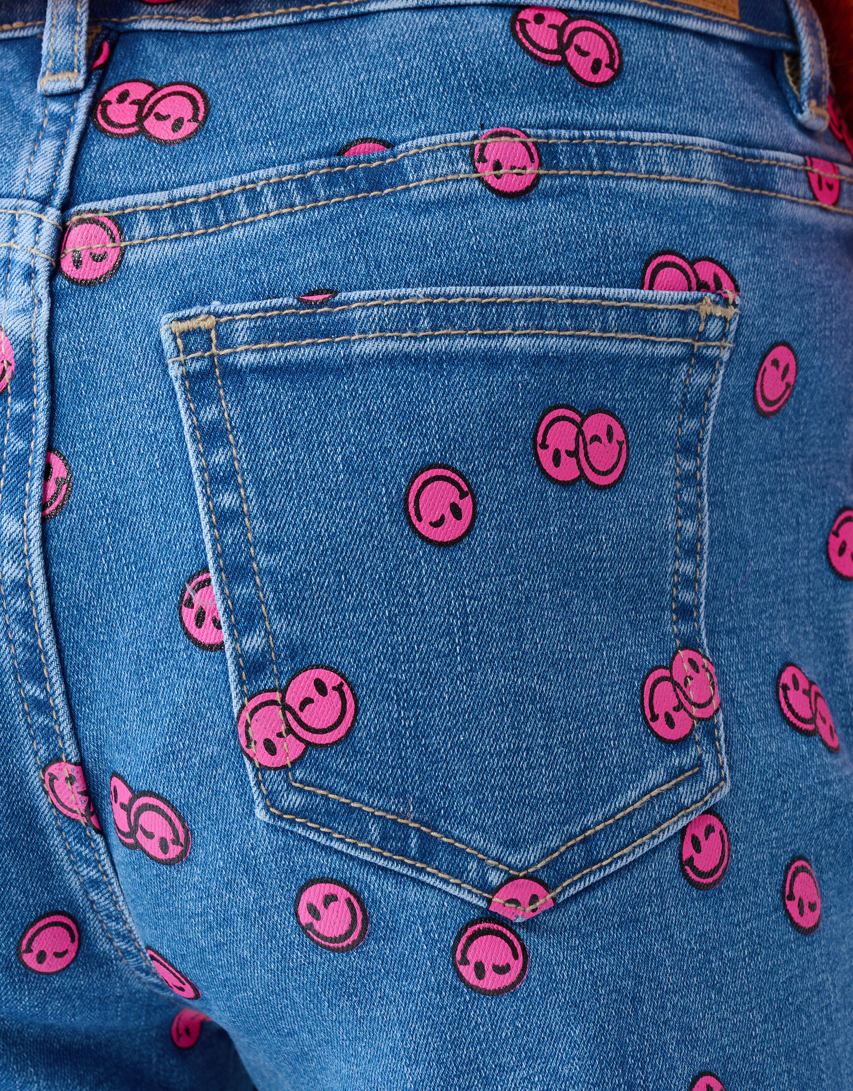 Printed Straight Fit Jeans Blauw SHOEBY GIRLS