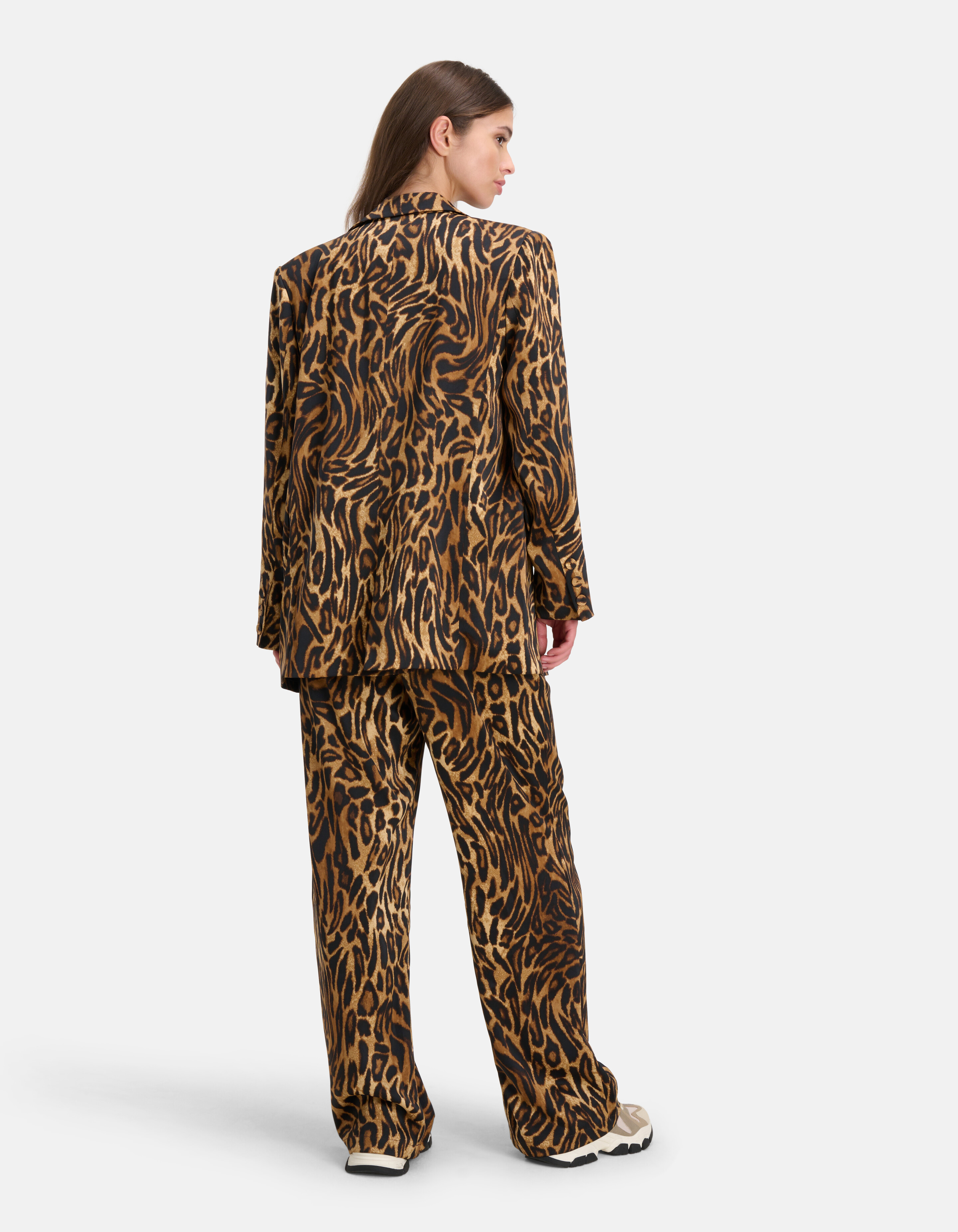 Satijnen Leopard Print Broek Bruin SHOEBY WOMEN