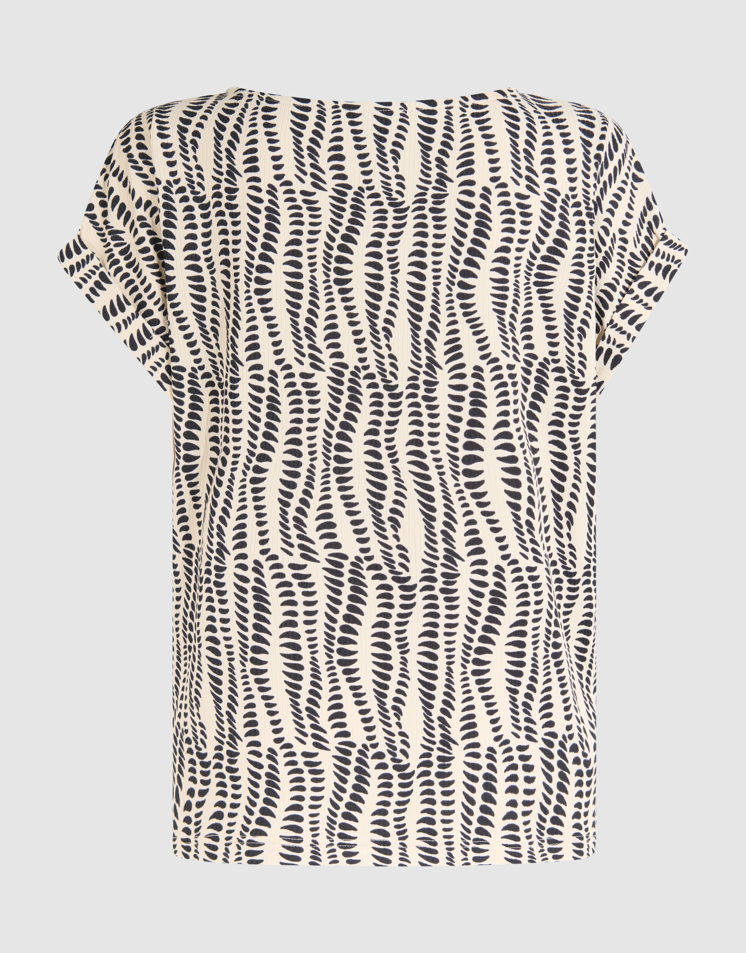 Printed Jersey Rib Top Wit SHOEBY WOMEN