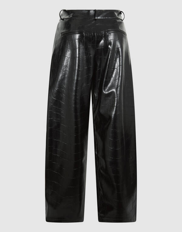 Croco Barrel Fit Broek Zwart SHOEBY WOMEN