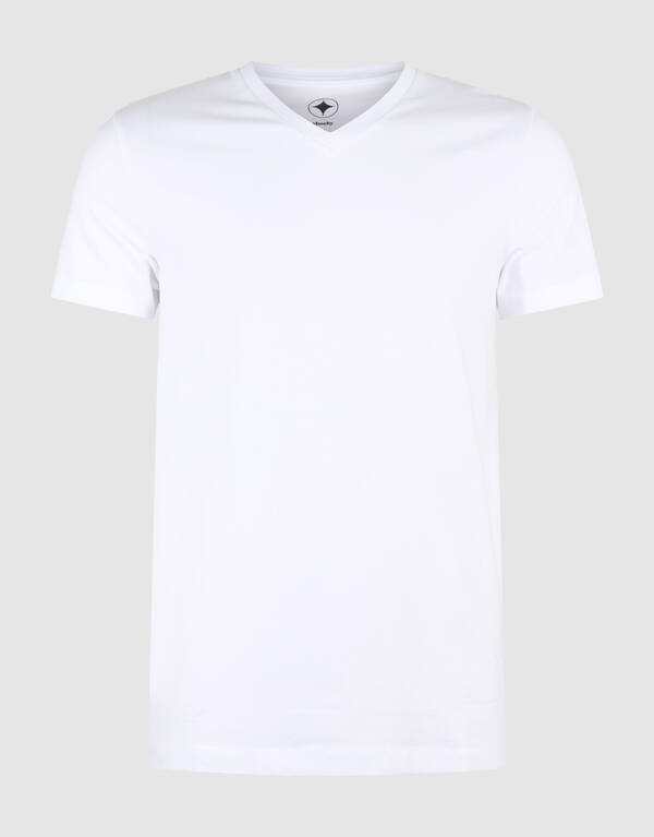 Basis V-hals T-shirt Wit SHOEBY MEN