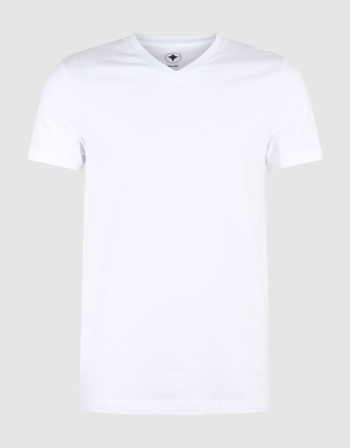 Basis V-hals T-shirt Wit SHOEBY MEN