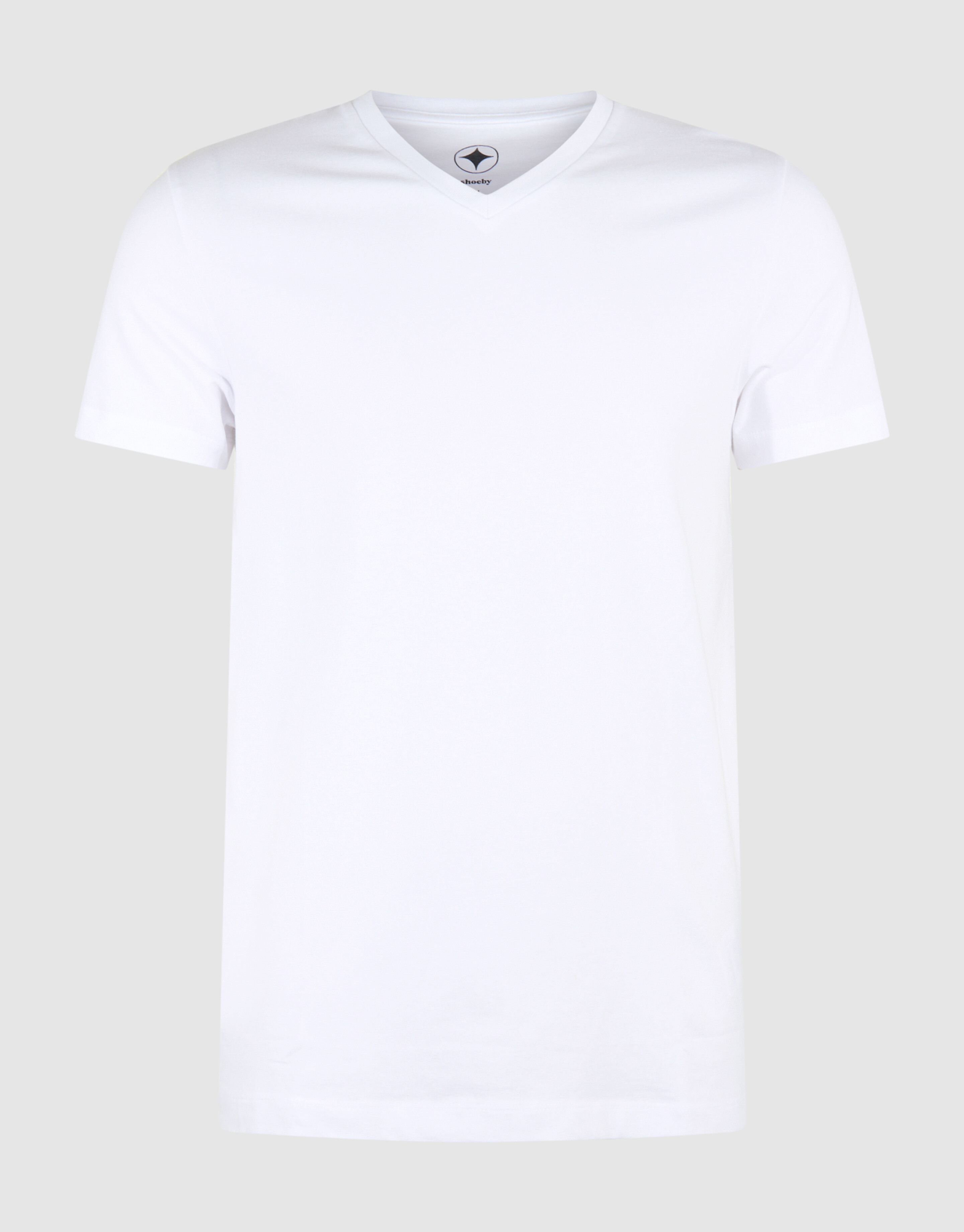 Basis V-hals T-shirt Wit SHOEBY MEN