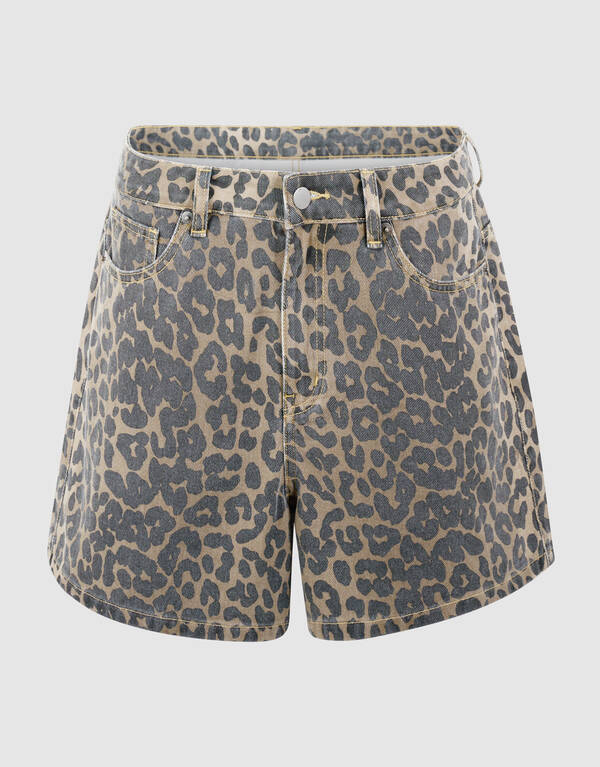 Leopard Denim Short Bruin SHOEBY WOMEN