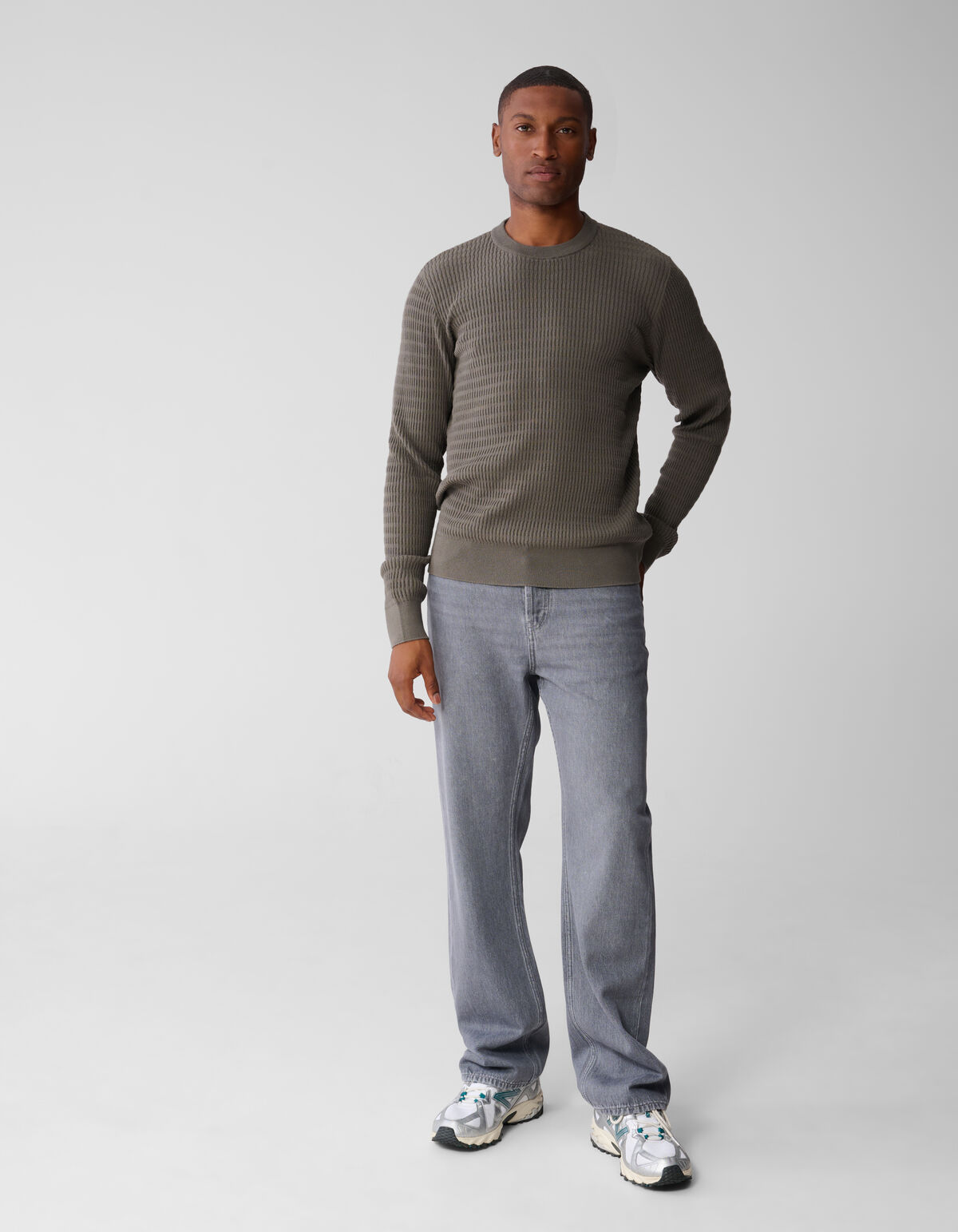 Structuur Trui Donkergroen SHOEBY MEN