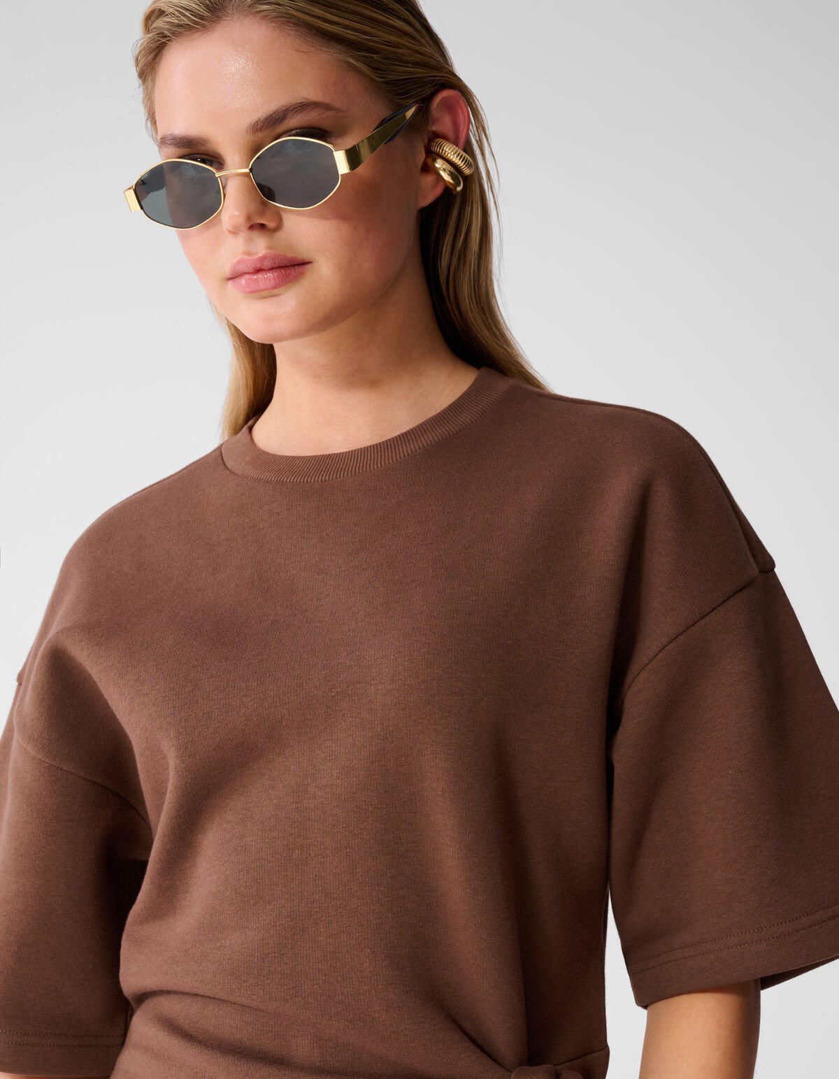 Sweat Maxi Jurk Bruin SHOEBY WOMEN