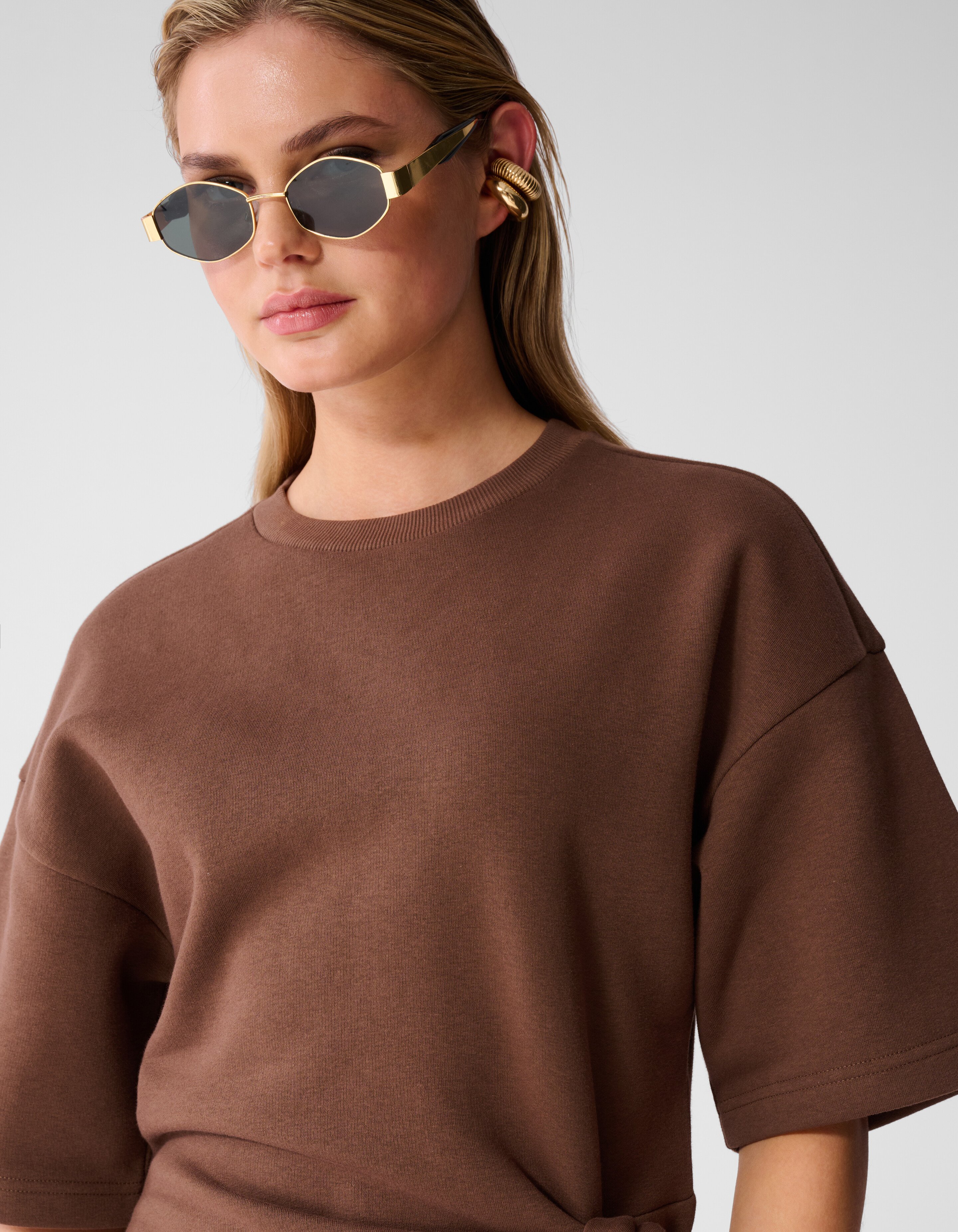 Sweat Maxi Jurk Bruin SHOEBY WOMEN